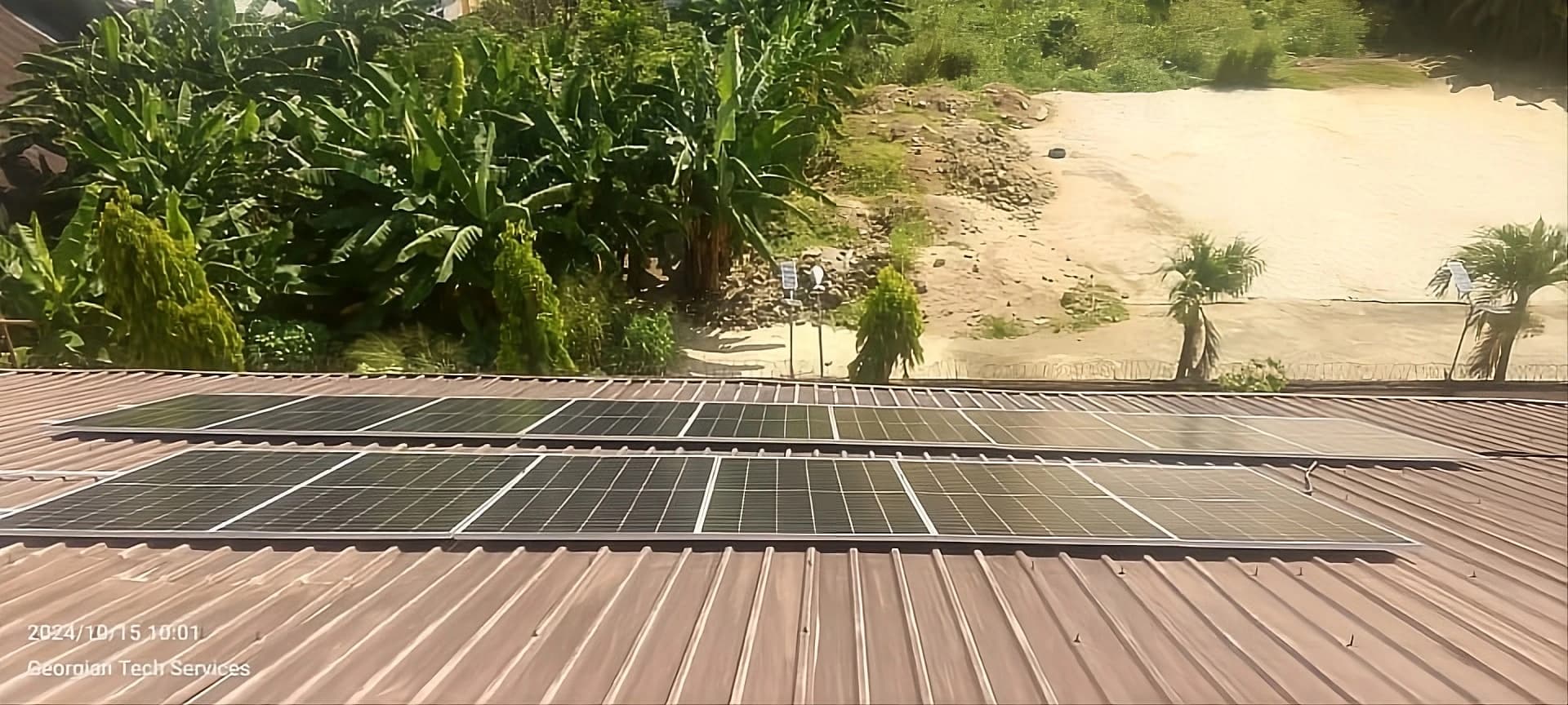 Solar installation service in progress